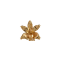 Broche pin orquídea Maxilaria oro 24k, flor natural transformada en metal, hecho a mano en Bogotá

