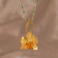 Collar Aguamarina Orquidea Phalaenopsis - Joyería Botánica | Liz de la Cruz