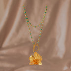 Collar Aguamarina Orquidea Phalaenopsis - Joyería Botánica | Liz de la Cruz