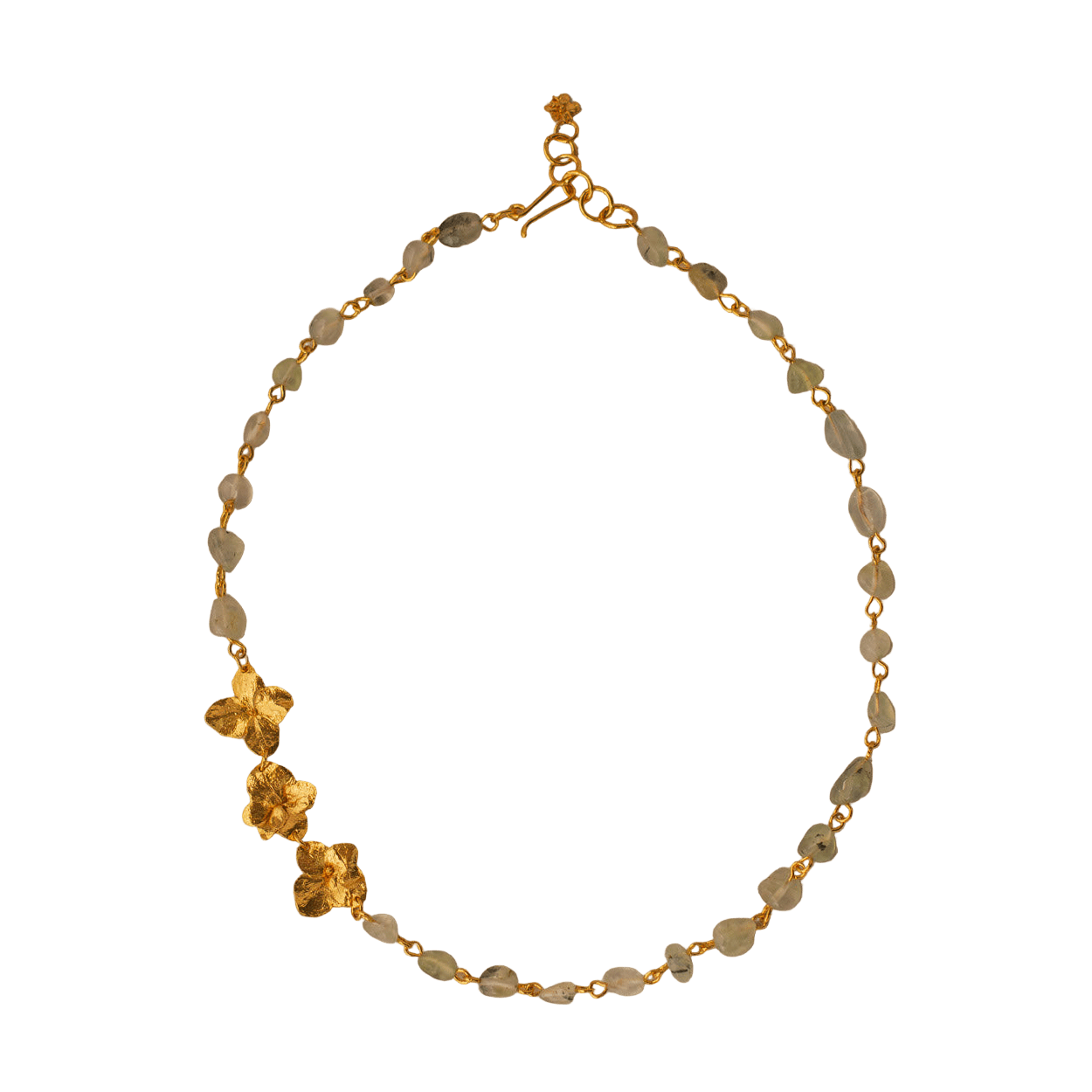 Collar Choker Cuarzos Tres Hortensia - Joyería Botánica | Liz de la Cruz