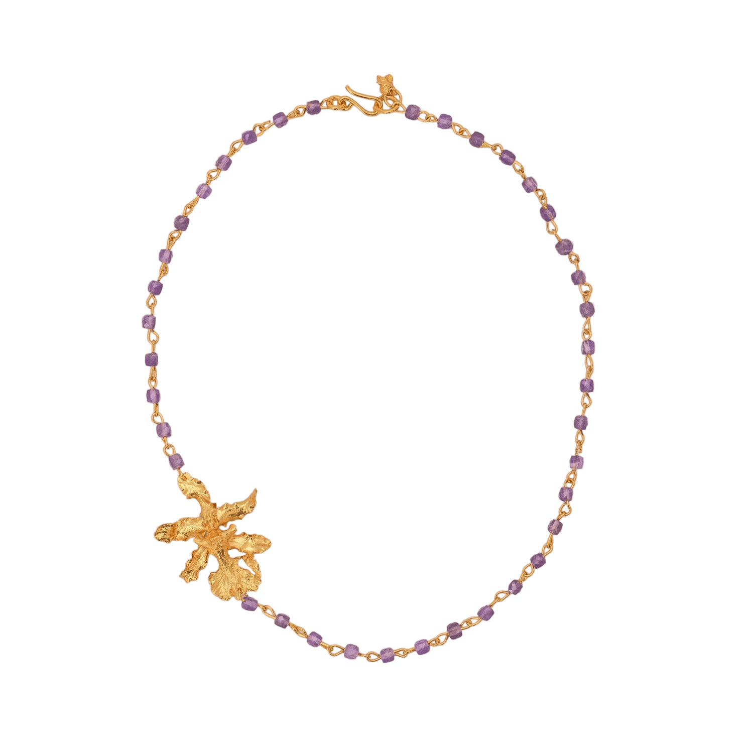 Collar Cuarzo Amatista Orquídea Chocolate - Joyería Botánica | Liz de la Cruz