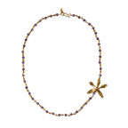 Collar Cuarzo Amatista Orquidea Encyclia Oncidioides - Joyería Botánica | Liz de la Cruz