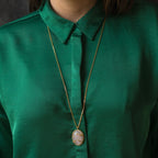 Collar Cuarzos Rosado Engaste Ramitas - Joyería Botánica | Liz de la Cruz