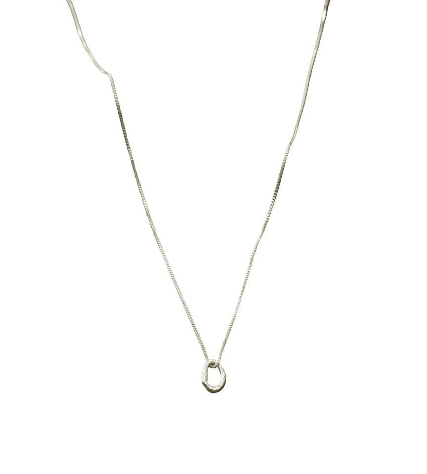 Collar Gargantilla Aro Mini Ramita Palma Plata - Joyería Botánica | Liz de la Cruz