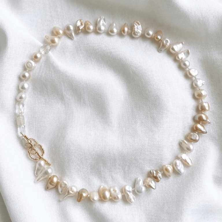 Collar Gargantilla Nudo Perlas Sierre Ramita - Joyería Botánica | Liz de la Cruz