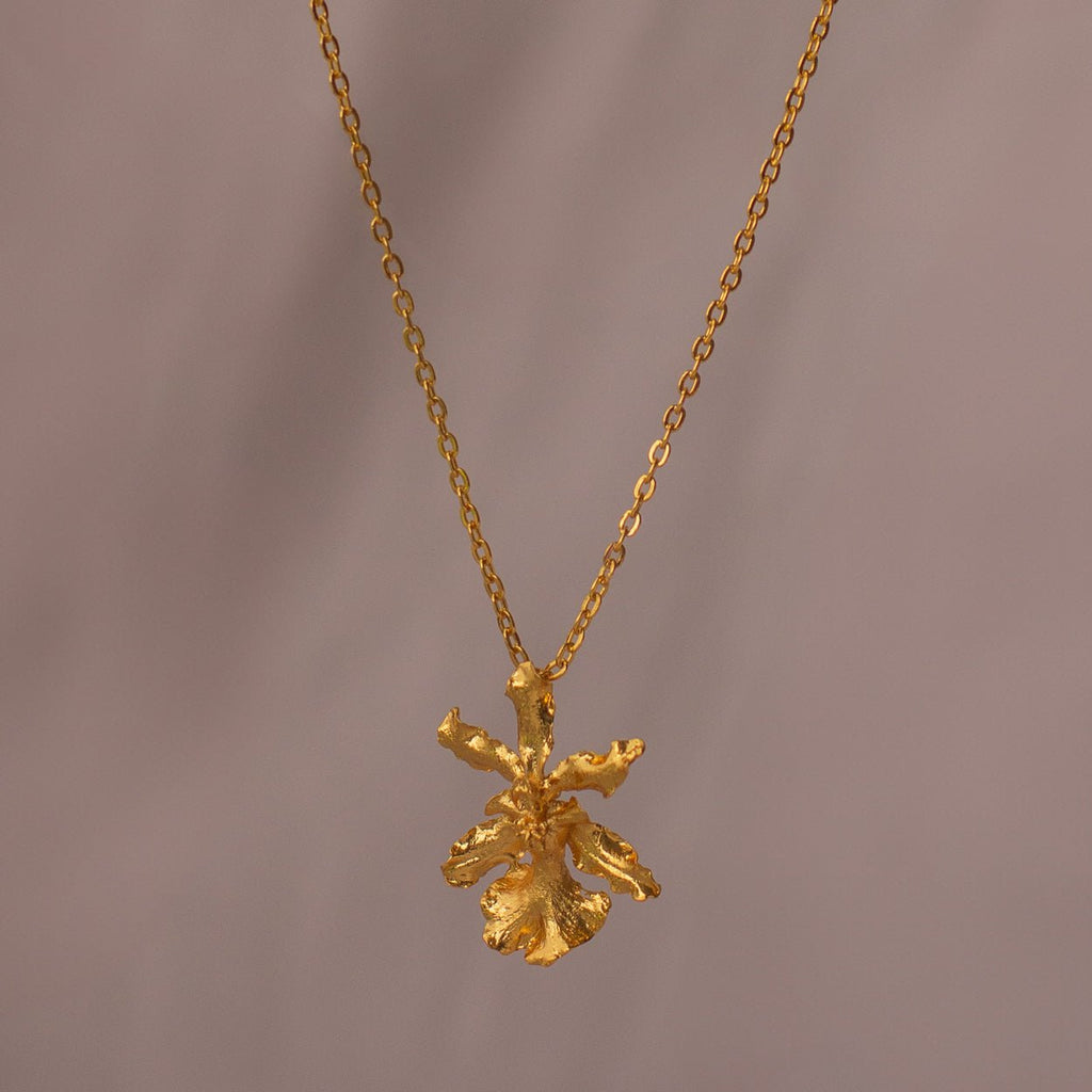 Collar Gargantilla Orquidea Chocolate - Joyería Botánica | Liz de la Cruz