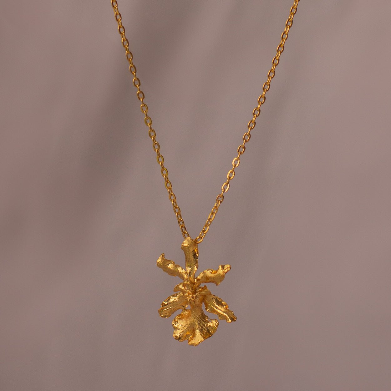 Collar Gargantilla Orquidea Chocolate - Joyería Botánica | Liz de la Cruz