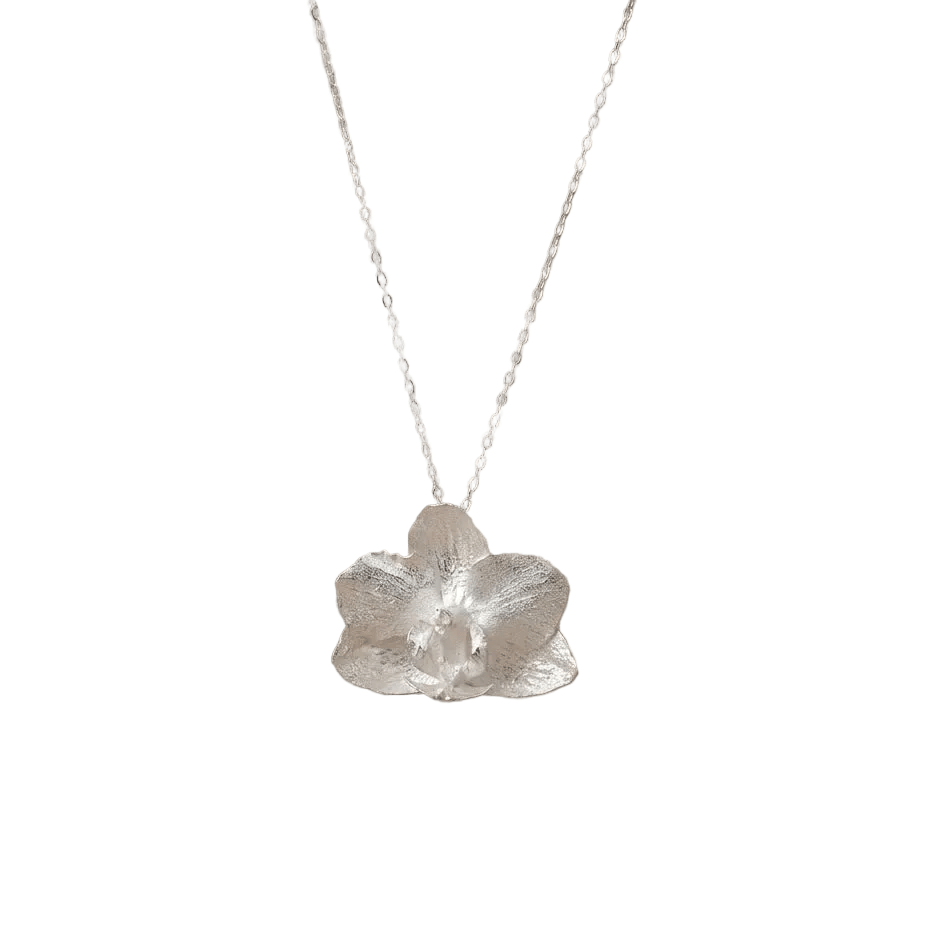 Collar Gargantilla Orquidea Phalaenopsis Baby Plata Ecologica - Joyería Botánica | Liz de la Cruz