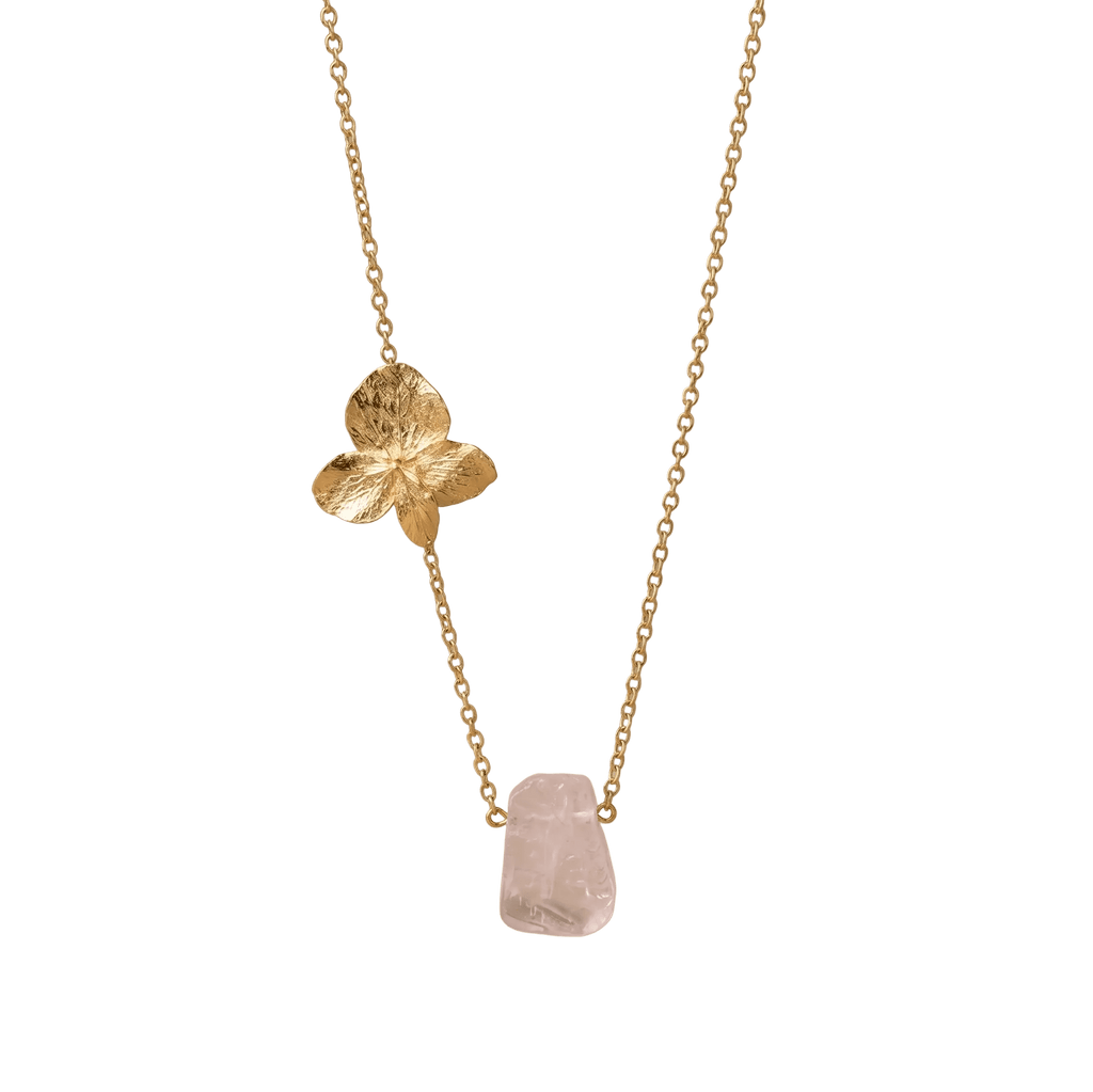 Collar Hortensia Cuarzo Grande - Joyería Botánica | Liz de la Cruz