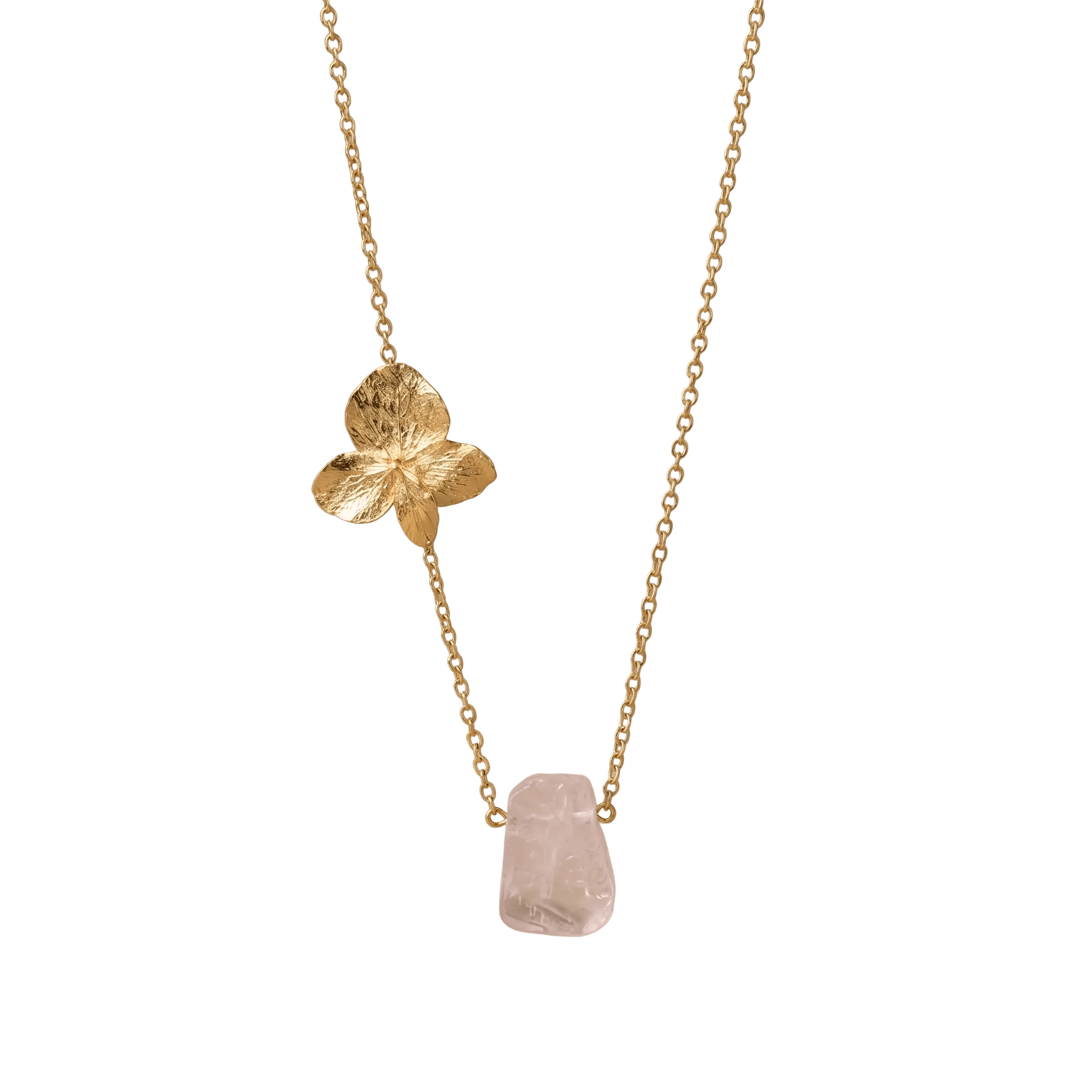 Collar Hortensia Cuarzo Grande - Joyería Botánica | Liz de la Cruz