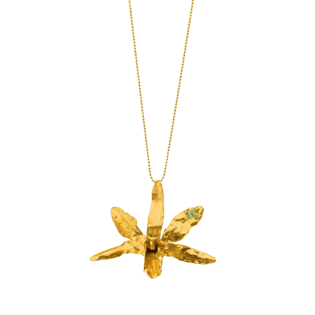 Collar Orquidea Lluvia de Cereza - Joyería Botánica | Liz de la Cruz