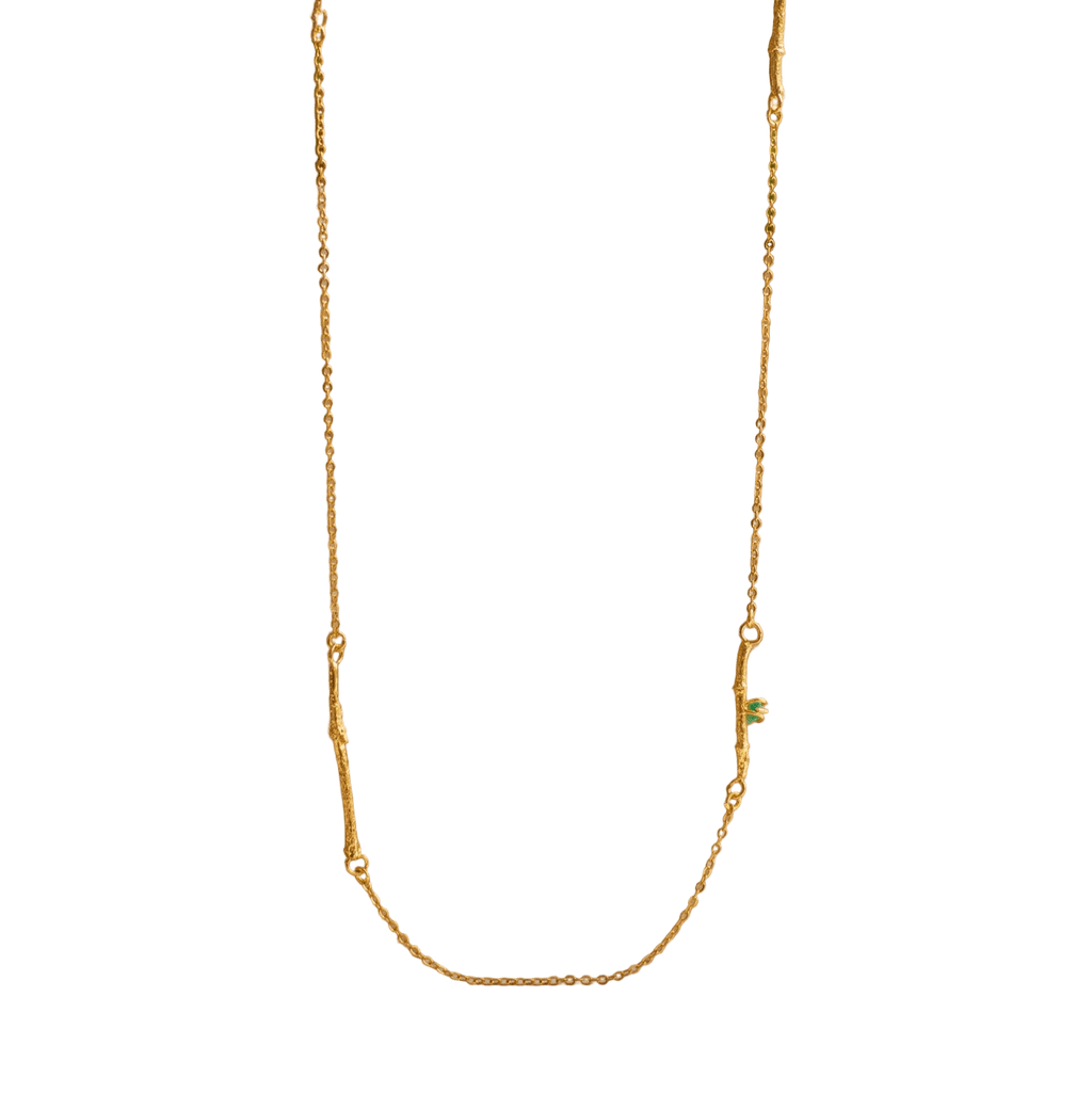 Collar Ramitas Eucalipto Esmeraldas - Joyería Botánica | Liz de la Cruz