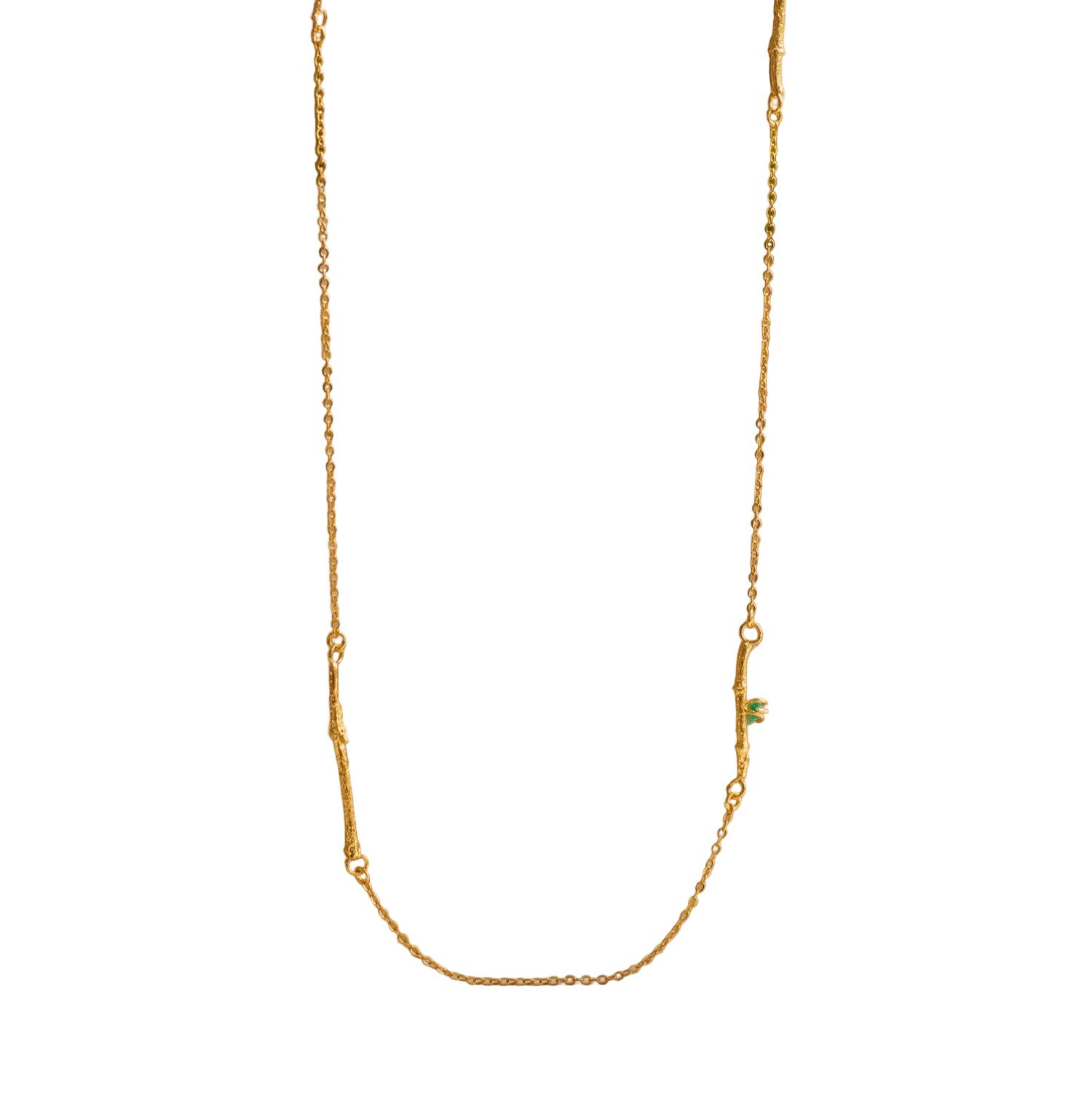 Collar Ramitas Eucalipto Esmeraldas - Joyería Botánica | Liz de la Cruz