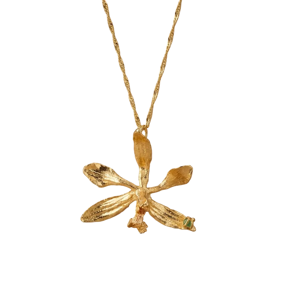 Collar Orquídea Encyclia Oncidioides Esmeralda