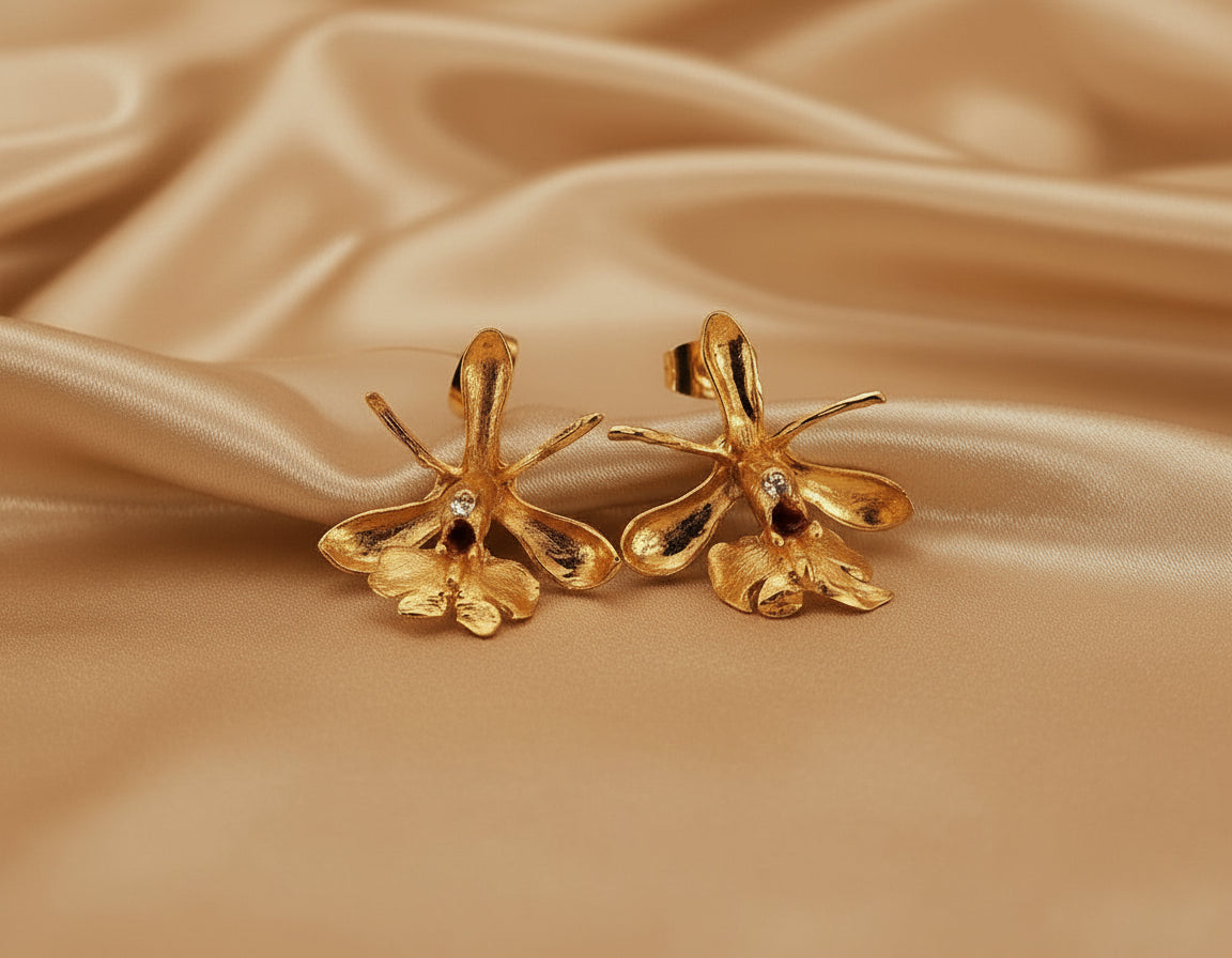 Aretes Topo Orquidea Epidendrum Capricornu