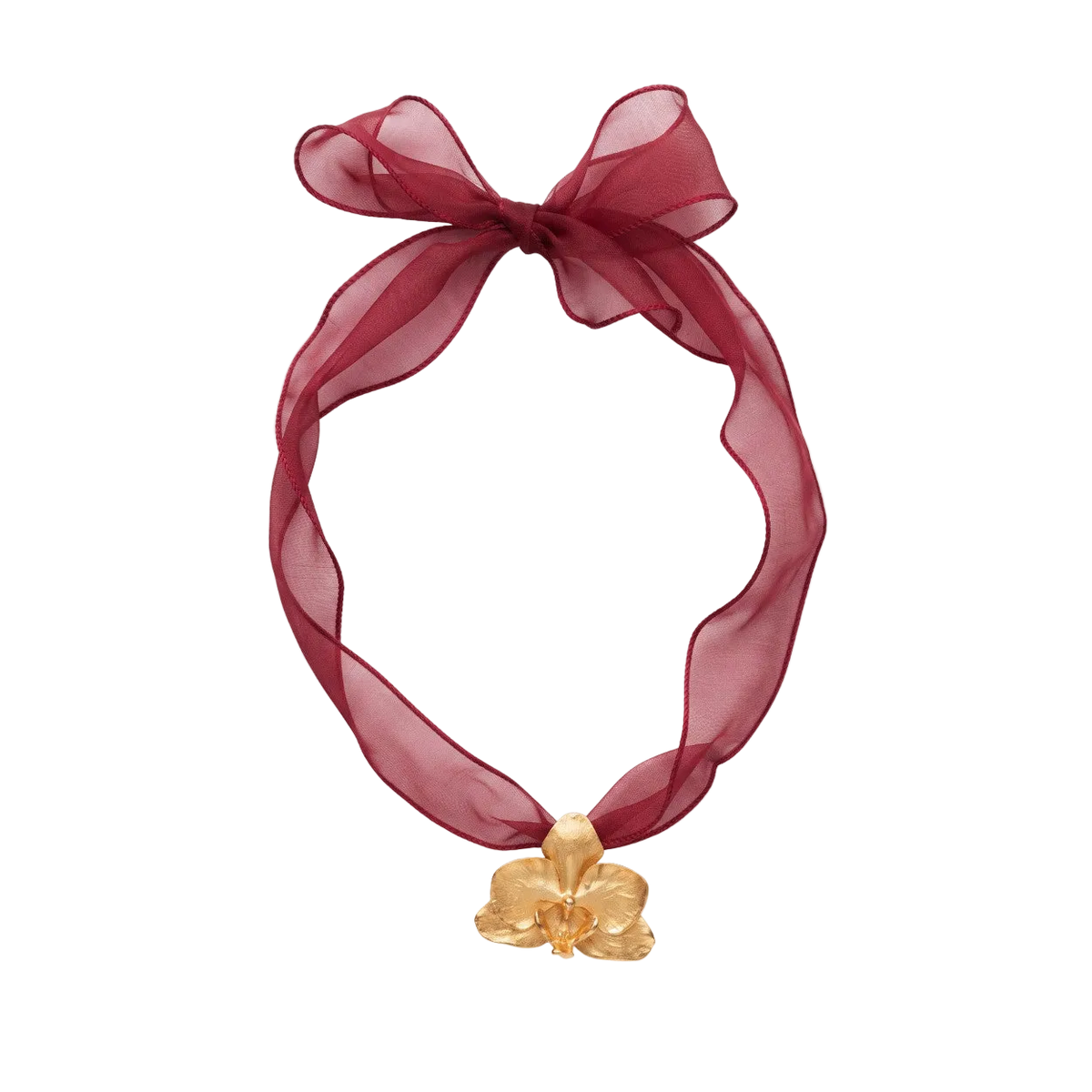 Collar Lazo Organza Orquidea Phalaenopsis Grande