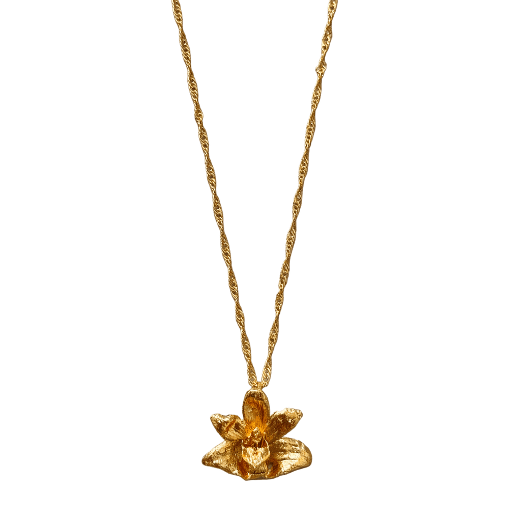 Gargantilla Orquidea Maxilaria - Joyería Botánica | Liz de la Cruz
