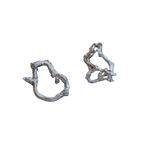 Aretes Topo Ramita Aro Plata Ecológica