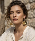 Aretes Largos Orquidea Dama Danzante en verde Esmeralda