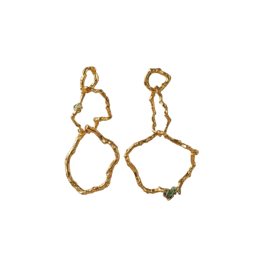 Aretes Aros Ramita Palma Esmeraldas