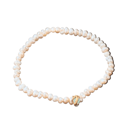 Pulsera Perlas Naturales Esmeralda Ramita Sauco - Joyería Botánica | Liz de la Cruz
