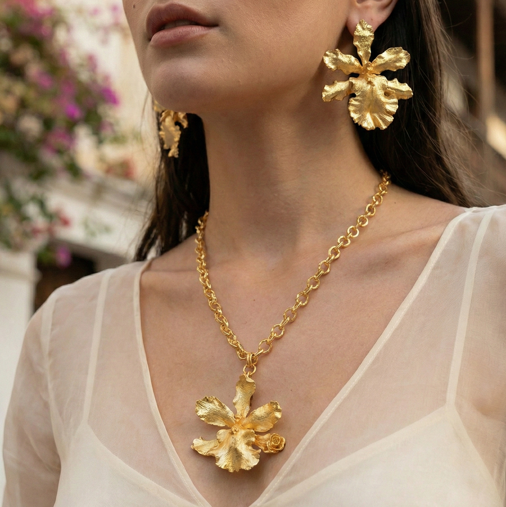 Aretes Orquidea Odontoglossum Exótica