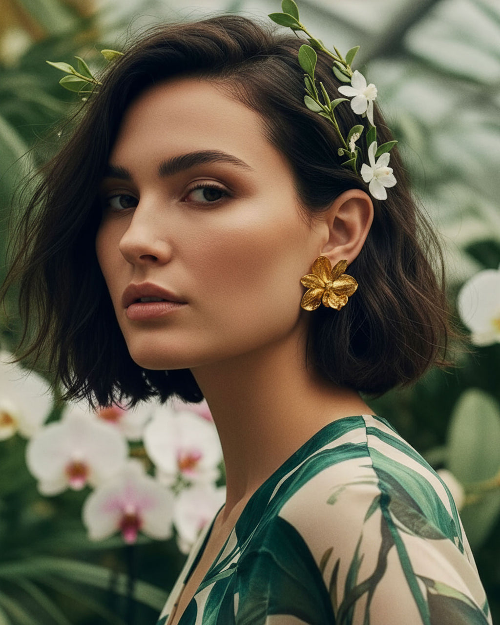 Aretes Topo Orquidea Vanda Baby