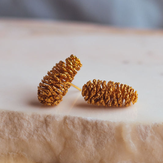 Aretes Topo Semilla Aliso Natural