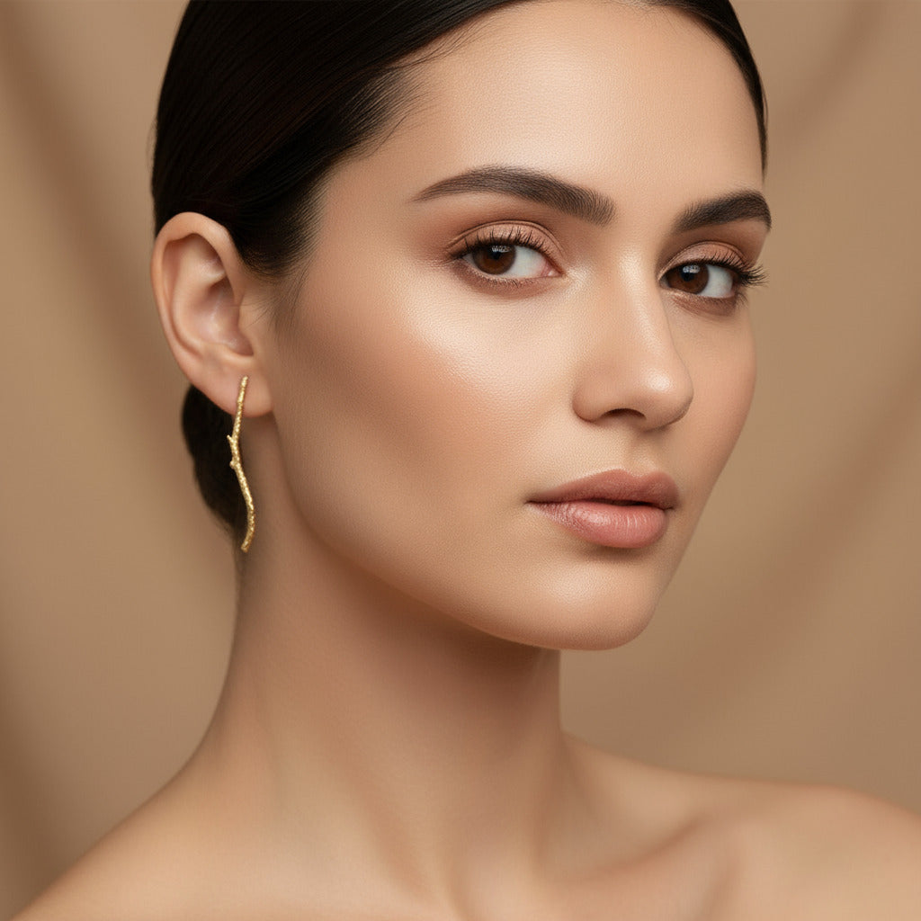 Aretes Topo Ramita Natural