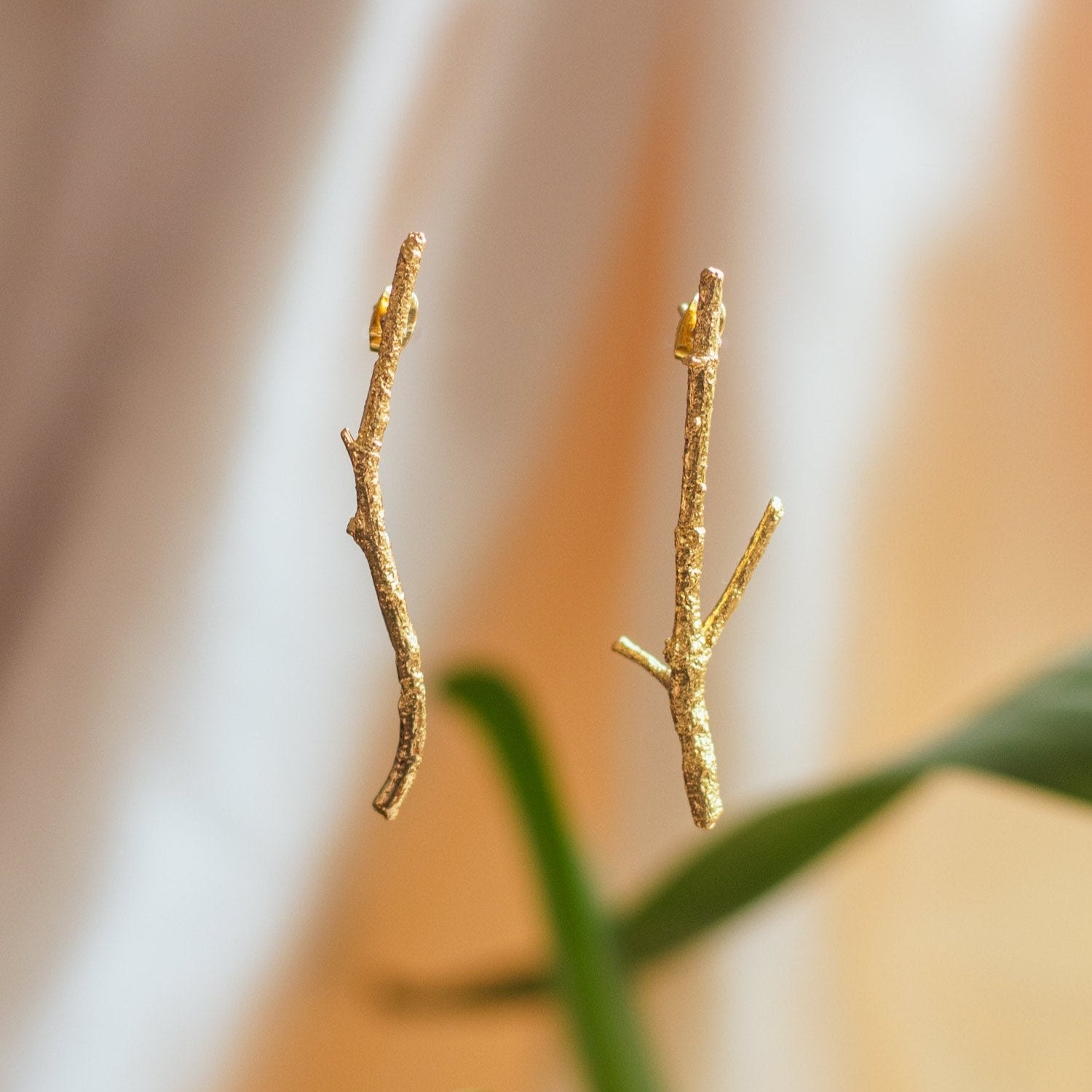 Aretes Topo Ramita Natural