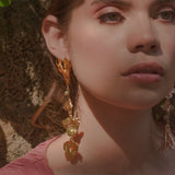 Aretes Largos Hortensia Lirios