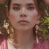 Aretes Largos Hortensia Lirios