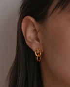 Aretes Topo Dos Aros Ramita Palma