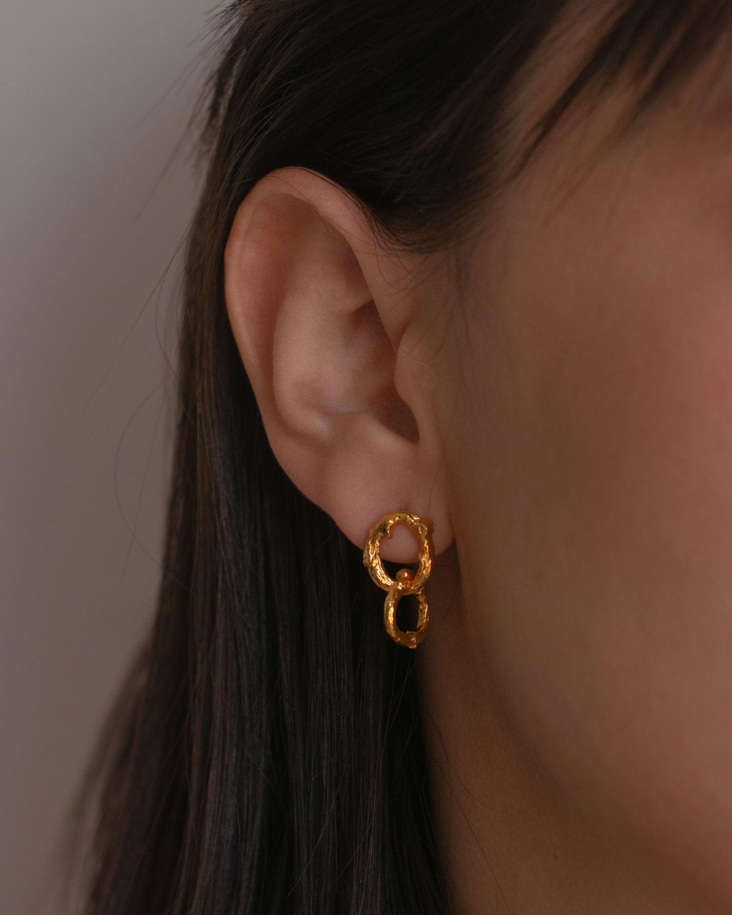 Aretes Topo Dos Aros Ramita Palma
