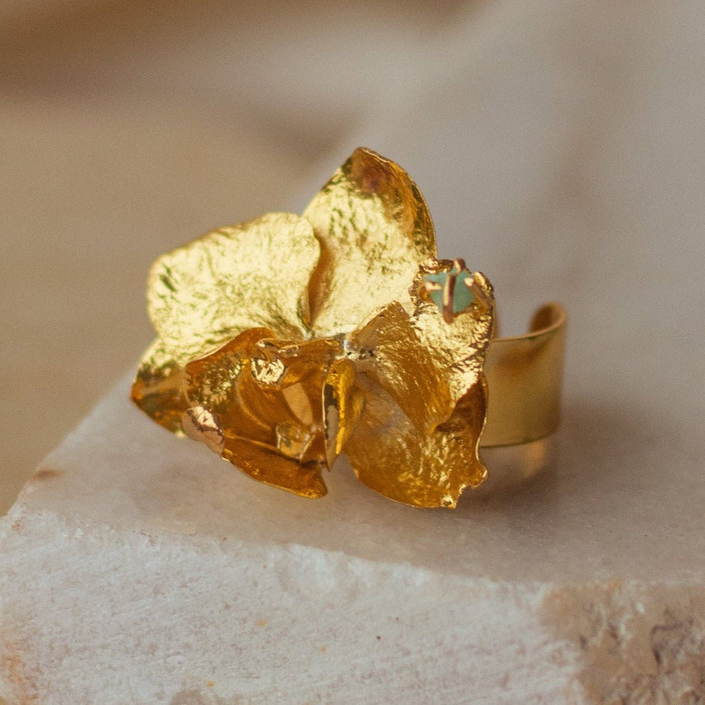 Anillo Orquidea Phalaenopsis Baby Esmeralda - Joyería Botánica | Liz de la Cruz