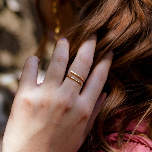Anillo Ramita Anturio Abierto - Joyería Botánica | Liz de la Cruz
