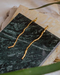 Aretes Large Ramita Palma Coco - Joyería Botánica | Liz de la Cruz