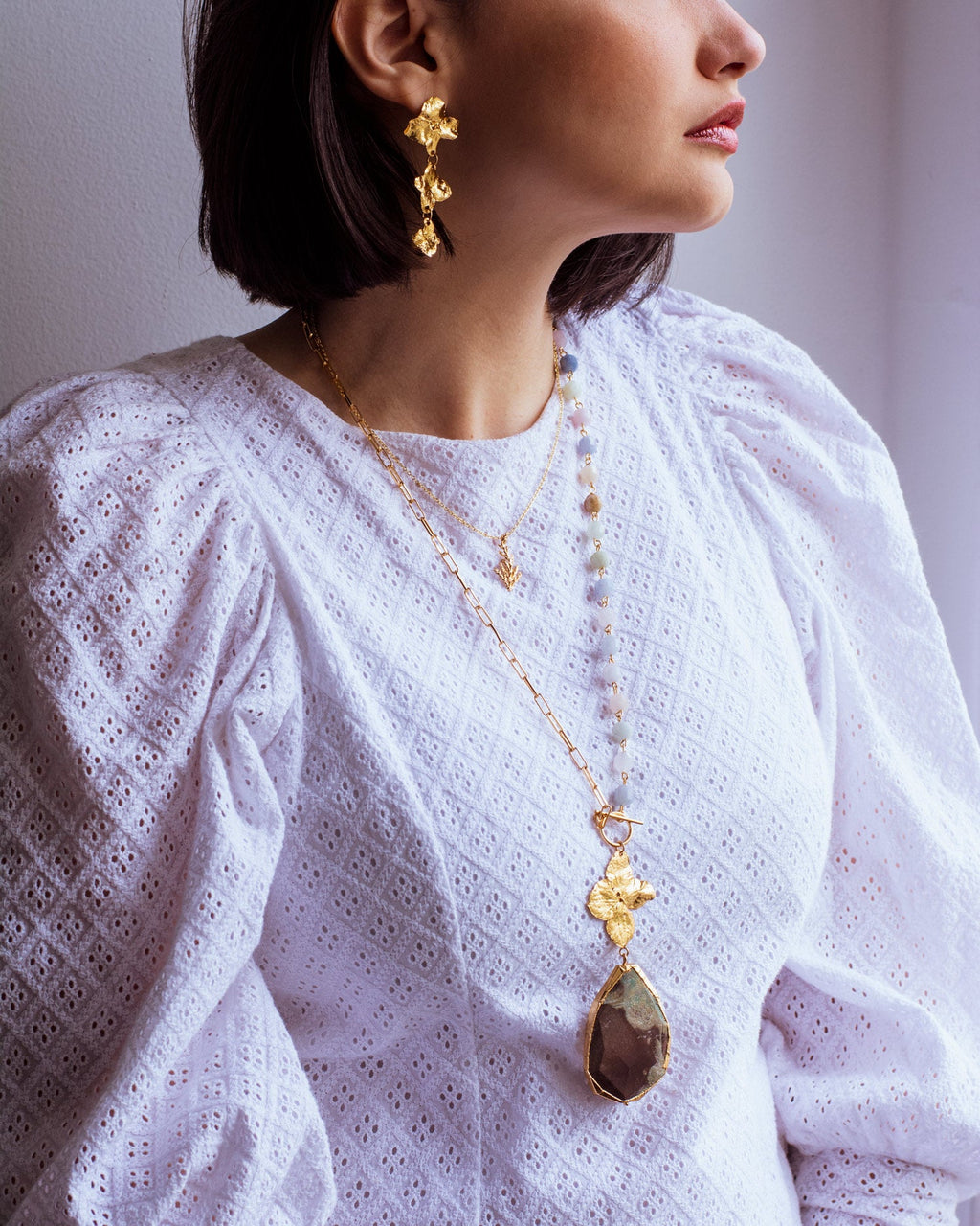 Collar Cuarzos Hortensia - Joyería Botánica | Liz de la Cruz