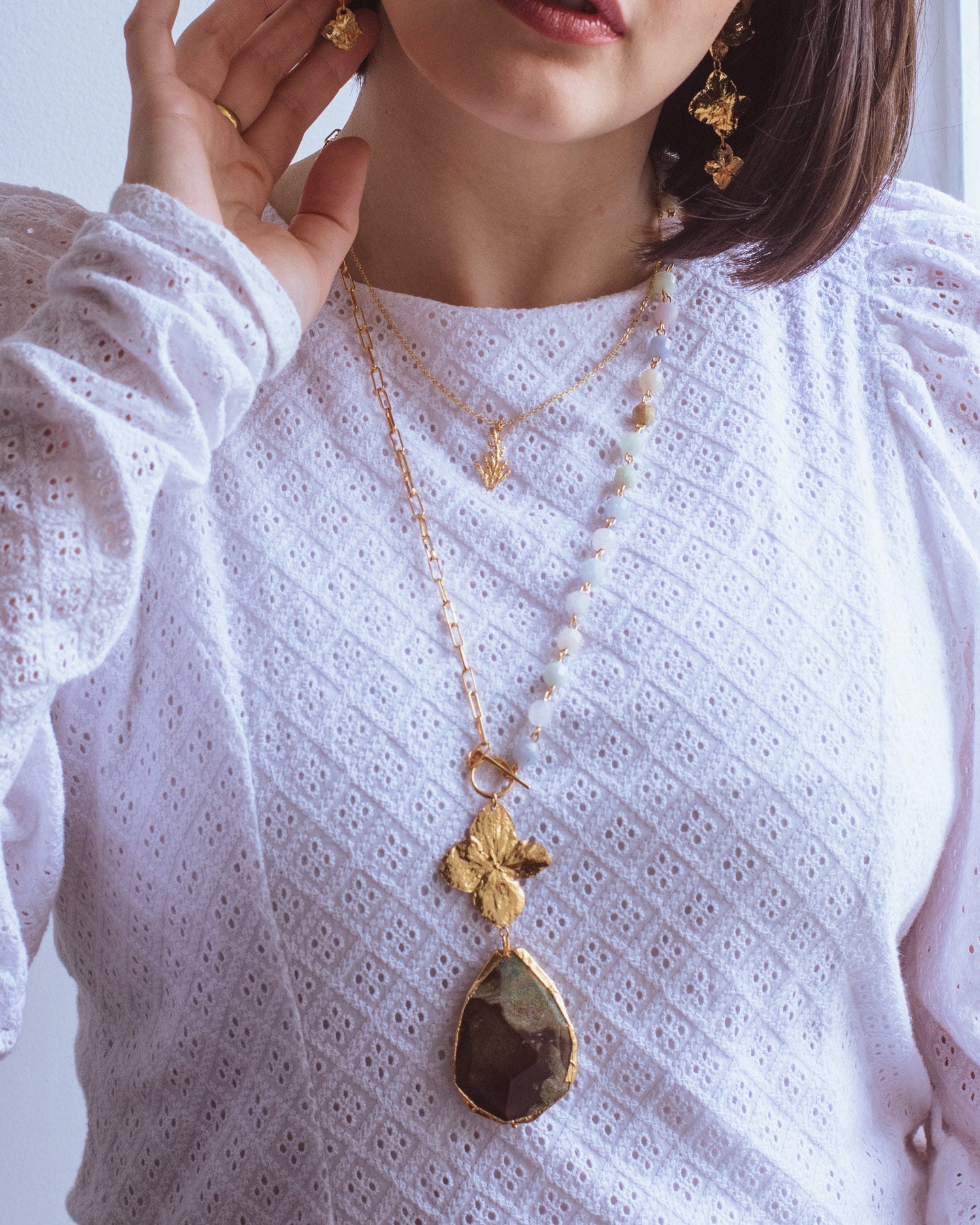 Collar Cuarzos Hortensia - Joyería Botánica | Liz de la Cruz