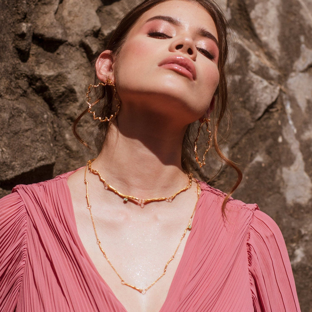 Collar Ramitas Eucalipto Esmeraldas - Joyería Botánica | Liz de la Cruz